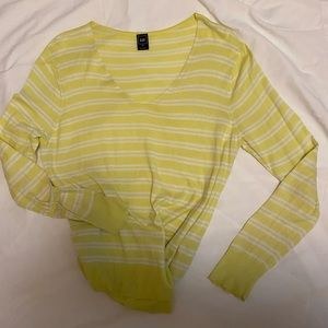 XXL lightweight GAP Chartreuse and white striped sweater.